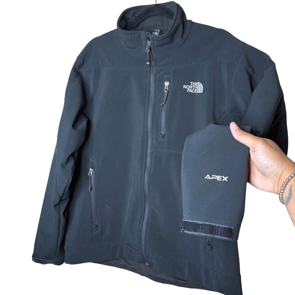 The North Face Mens Apex Bionic Softshell Jacket Black Medium Windproof Zip Up